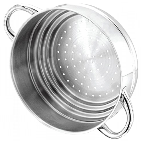 Stellar 1000 Steamer Insert S159 Stainless Steel Stepped Open Steamer with Twin Handles - Fits any 16cm, 18cm or 20cm Pans - Fully Guaranteed
