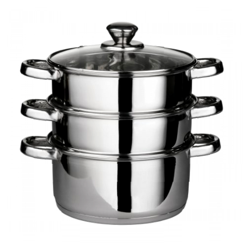 Premier Housewares Steamer, stainless steel, glass lid, Ø22 x H25 cm