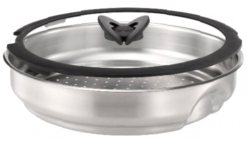 Tefal Ingenio Stainless Steel Steamer with Glass Lid
