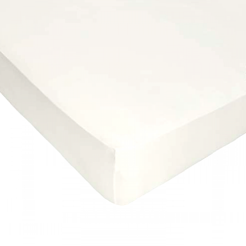 100% Bamboo Bed Linen - Luxury Fitted Sheet - Double (Natural White)