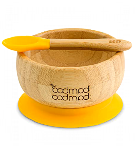 bamboo bamboo ® Suction Bowl for Baby – Bamboo Baby Bowl and Spoon Set with Removable Silicone Suction Cup for Kids | 350ml | Non-Toxic | Cool to The Touch | Ideal for Baby-Led Weaning