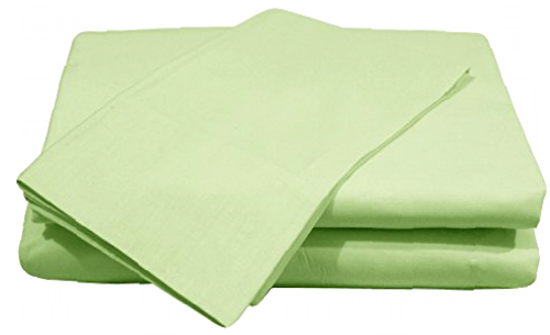Maria Luxury Bedding & Linen Fitted Sheets - Luxury Plain Dyed Polycotton Bedding Bed Fitted Sheet (Single, Light Green)