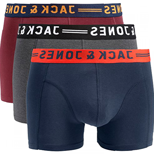 Jack & Jones Men's JACLICHFIELD Trunks 3 Pack Boxer Shorts, Multicoloured (Burgundy), Medium