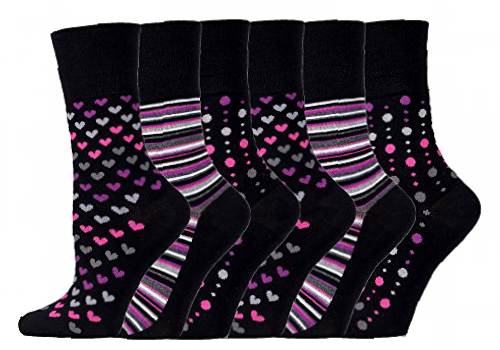 6 pairs Gentle Grip Loose Top Non Binding Elastic Bamboo Socks UK 4-8 EUR 37-42 (RM33)