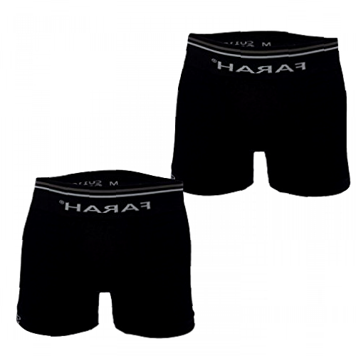 Farah Mens Seamless Boxer Shorts Pack of 2 Black Large