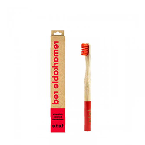 f.e.t.e | Remarkable Red Children's Bamboo Toothbrush | Biodegradable & Compostable Handle | Recyclable Soft Bristles | Sustainable | Vegan