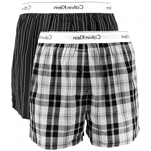 Calvin Klein - Men's Underwear Multipack - Slim Fit - Calvin Klein Boxers 2 Pack - Signature Waistband Elastic - 100% Cotton - Black - Size M