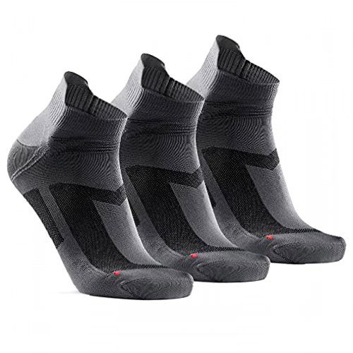 DANISH ENDURANCE Low-Cut Pro Ankle Running Socks 3 Pack, for Men & Women, Anti-Blister, Athletic (Grey, UK 6-8 // EU 39-42)