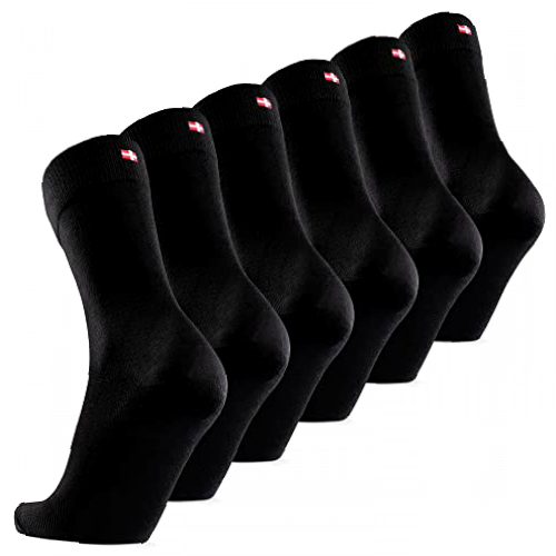 6 Pack Bamboo Dress Socks, for Men & Women, Super Soft, Breathable, Premium Comfort (Black, UK 9-12 // EU 43-47)