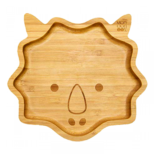 Baby Toddler Bamboo Dinosaur Plate with Silicone Suction - Stay Put Plate - Bamboo Plate - BambooZoo