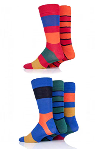 SOCKSHOP Mens Bamboo Socks Pack of 5 - Bold Classic Bright 7-11