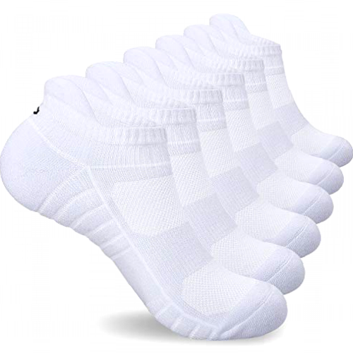 Benirap Trainer Socks Men Women, 6 Pairs Anti Blister Ankle Socks Cushioned Running Socks Breathable Cotton Socks for Waking Hiking Cycling Sports Work