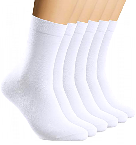 6 Pairs Socks Women Size 3-5 Cotton Socks Women mens Sports White Winter Classic Comfortable Breathable with Elastic Cuff Everyday for Men and Women