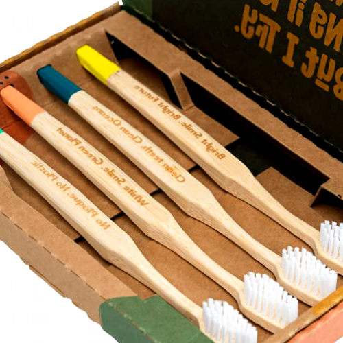 New The Lazy Environmentalists Eco-Friendly Bamboo Toothbrushes - Premium UK Design, 4 Pack, Organic Manual Toothbrush. Medium Bristles, Natural Wooden Toothbrush, Plastic-Free Packaging, BPA Free