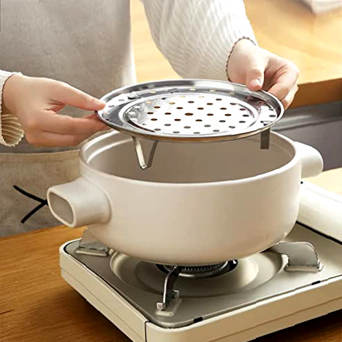 Steamer Rack, Stainless Steel Steam Holder, Round Steamer Insert for Saucepan, Reuseable Steamer Basket, Pressure Cooker Steaming Basket with Removable Legs for Home Kitchen Cooking (S: 26Cm)