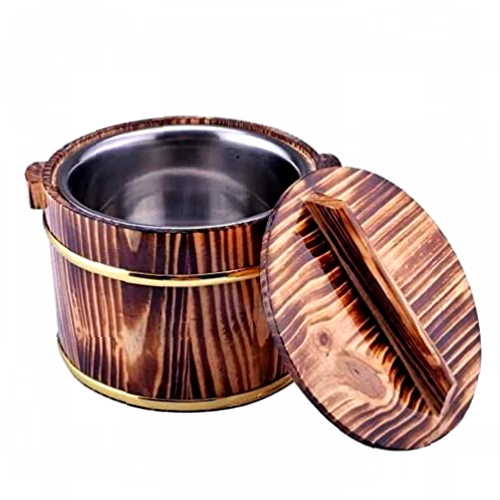 Lurrose Steamer Rice Bucket Handmade Rice Bucket Wood Cooking Steamer Steamed Rice Wooden Barrel for Home Kitchen Coffee