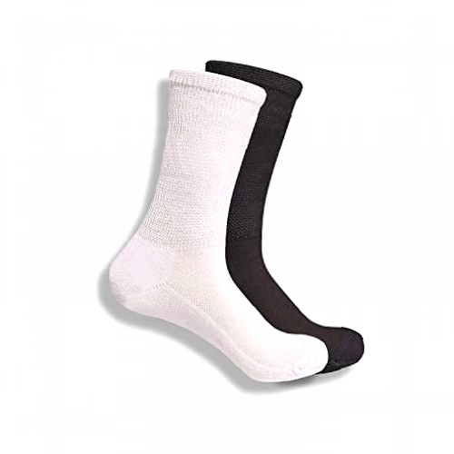 Express Orthopaedic® - Medically Approved Bamboo Diabetic Socks (Unisex) - Ideal socks for swollen legs, Stretchy gentle grip socks, Seamless toes (Black, S/M Shoe: UK 2 - 6)