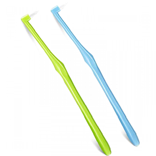 Tuft Toothbrush Tufted Brush, Slim Interspace Teeth Brushes Trim Tooth Toothbrush for Detail Cleaning (2 Pieces,Green, Blue)