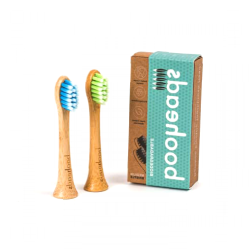 booheads - Bamboo Electric Toothbrush Heads | Biodegradable Eco-Friendly Sustainable Recyclable | Sonicare Compatible | Bamboo Toothbrush Replacement Heads - Polish Clean
