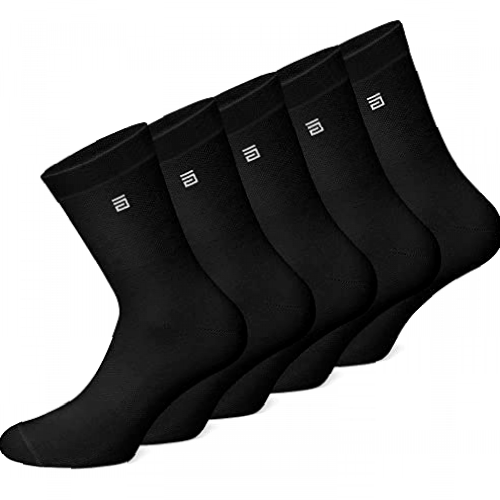 Giovici Men’s Bamboo Socks, 5 Pairs - Comfortable Bamboo Black Socks - Breathable & Moisture Wicking - Super Soft & Durable for All Day Fresh Feet