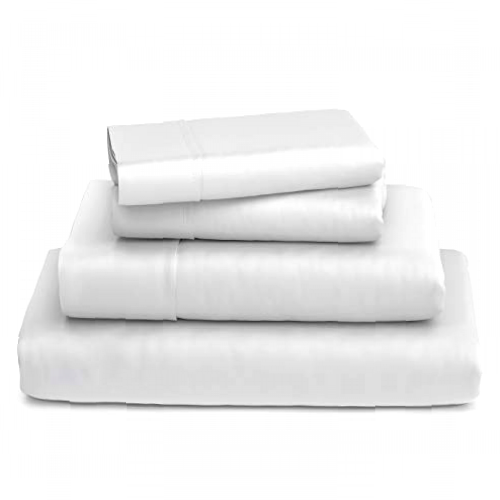 Cosy House Collection Luxury Bamboo Sheets - 4 Piece Bedding Set - Bamboo Viscose Blend - Soft, Breathable, Deep Pocket - 1 Duvet Cover, 1 Fitted Sheet, 2 Pillow Cases - Double, White