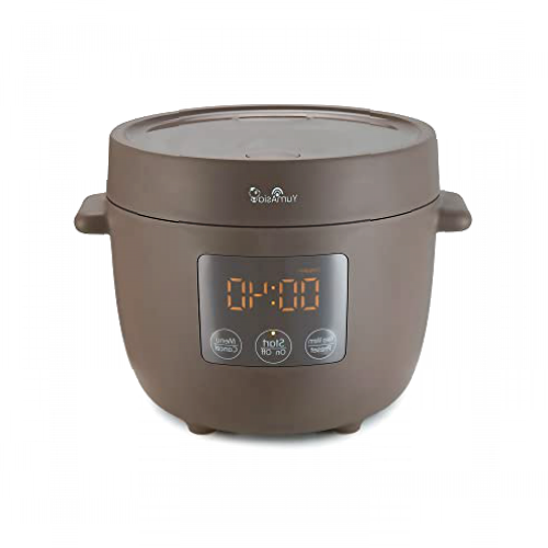 Yum Asia Tsuki Mini Rice Cooker with Shinsei Ceramic Bowl (2.5 cups, 0.45 litre) 5 Rice Cooking Functions, 2 Multicooker Functions, Hidden LED Display, 220-240V UK (Pebble Grey)