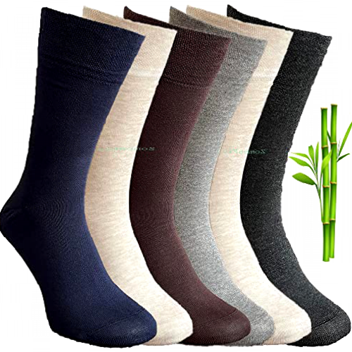 6 Pairs Diabetic Bamboo Socks for Men Super Soft Honey Comb Top UK Size 6-11 ZombaFlo® (Multicolor)