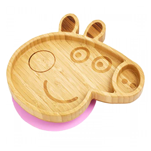 Peppa Pig Baby Plate– Kids and Toddler Suction Cup Bamboo Plate for Babies | Non-Toxic | Cool to The Touch | Ideal for Baby-Led Weaning