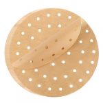 LUTER 120Pcs 9 Inch Air Fryer Liner Parchment Paper Unbleached Perforated Parchment Paper Round Steamer Paper for Air Fryer Steaming Basket