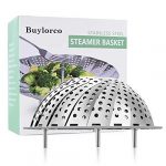 Buylorco Steamer Basket Stainless Steel Folding Vegetable Steamer Insert Steamer Cookware for Veggie Seafood Cooking (Medium)
