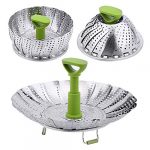 Latauar Vegetable Steamer Basket - Stainless Steel Collapsible Steamer Insert, Adjustable Sizes to Fit Various Pots (13cm to 24cm)