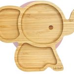 Koko Kids® Elephant Suction Plate Made of Natural Bamboo ~ Baby and Toddler Feeding Plate with Strong Suction Ring ~ Pink