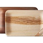 FOOGO Green Disposable Palm Leaf Serving Trays | Deep Medium 11x7 inch (28x17cm)|Platters Starters Wedding Parties |Like Wooden Plates, Hot Food Trays |Eco Friendly Biodegradable Food Trays (25)