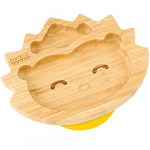 bamboo bamboo ® Baby Plate– Kids and Toddler Suction Cup Bamboo Plate for Babies | Non-Toxic | Cool to The Touch | Ideal for Baby-Led Weaning (Hedgehog, Yellow)