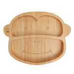 Baby Toddler Bamboo Monkey Plate with Silicone Suction - Stay Put Plate - Bamboo Plate - BambooZoo
