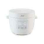 Yum Asia Tsuki Mini Rice Cooker with Shinsei Ceramic Bowl (2.5 cups, 0.45 litre) 5 Rice Cooking Functions, 2 Multicooker Functions, Hidden LED Display, 220-240V UK (Pebble White)