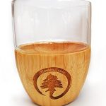 EDWARD . CEDAR - Bamboo Glass Coffee Mug, Quality Borosilicate Glass, Heat Resistant, 450ml, Environmentally Friendly, for Hot and Cold Drinks: Tea Cup, Water Glass, Beer, Gin, Juice