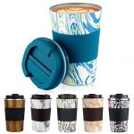 Tlater Travel Mug, Insulated Coffee Cup with Leakproof Lids Reusable Coffee Cups Travel Car Coffee Mug Double Walled Vacuum Stainless Steel Thermal Mug for Hot and Iced Drinks ( 380ml)