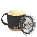 Asobu Infinite Stainless Steel Insulated Coffee Mug with Inner Ceramic Coating and Cork Coaster