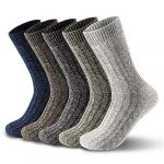 ElifeAcc 5 Pairs of Mens Thick & Warm Wool Socks(Size: UK 7-12 EU 40-46.5)