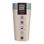 Circular and Co Leakproof Reusable Coffee Cup 12oz/340ml - The World's First Travel Mug Made from Recycled Coffee Cups, 100% Leak-Proof, Sustainable & Insulated (Cream & Faraway Blue)