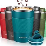 YUHENGLE Travel Mug, Insulated Coffee Cup with Leakproof Lid ,Vacuum Insulation Stainless Steel Reusable for Hot Cold Coffee, Water and Tea, Thermal Mug with Non-Slip Protective Cover, 510ml/18oz