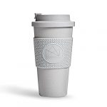 Neon Kactus - Compostable Reusable Coffee Cup, Eco Coffee Cup with Screw-Type Tumbler Lid and Food-Grade Silicone Sleeve, Plastic-Free and Plant Based, Forever Young, 16oz