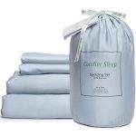Comfier Sleep 100% Bamboo Bedding Set King Size 100% Organic Including Bamboo Fitted Sheet 150x200cm Bamboo Pillow Cases 48x74 cm and Duvet Cover 225x220 cm Ultra Soft Grey Bedding