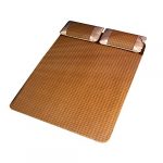 Longzhuo Home Textile Rattan Mat Grid Fitted Sheet Set Summer Cool Bed Cover (Fitted Sheet 135 * 200cm +Pillow Case 48 * 74cm*2)