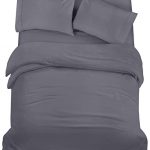Utopia Bedding 4 Piece Double Bedding Set - Duvet Cover, Fitted Sheet with Pillow cases - Soft Brushed Microfiber (Grey)