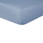 Sleepdown 100% Pure Cotton Deep Fitted Sheet Warm Cosy Breathable Super Soft Bedsheet Bed Linen 32cm Extra Deep Pockets - Denim Blue - King