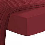 Pizuna Deluxe Rio Red Small Double Fitted Sheet Cotton 1 Pc, Long Staple Crisp Cotton 600 Thread Count, Luxurious Sateen 40 cm Deep Pocket Three Quarter Bed Fitted Sheet 120x200 (100% Cotton Bedding)