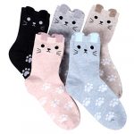 Jeasona Cat Socks for Women 4-7 Womens Animal Socks Cute Cotton Cat Gifts for Cat Lovers Xmas Gifts for Women (Cat)