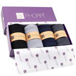 PHORPI Mens Bamboo Socks - Soft Top Anti Sweat Multicolour, 4 Pair 6-11 Multipack for Men's